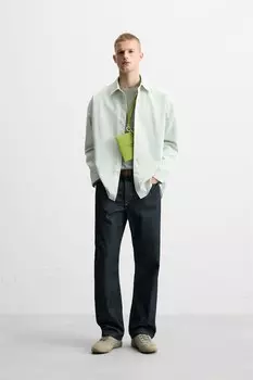 Рубашка свободного кроя ZARA, серый