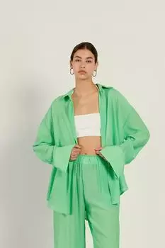 Рубашка свободного кроя зеленая VATKALI, зеленый