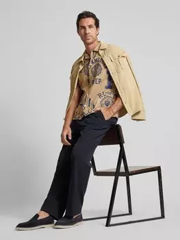 Рубашка свободного покроя Classic Fit с рукавом 1/2, модель «РУСТИЧЕСКАЯ ПЛАНКА» Polo Ralph Lauren, песочный
