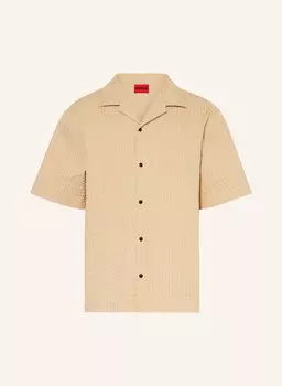 Рубашка свободного покроя espino oversize fit Hugo, бежевый