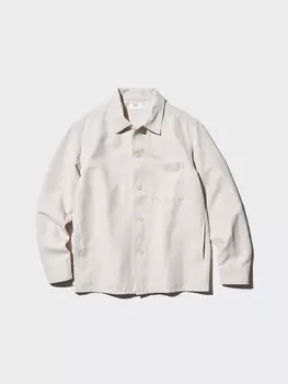 Рубашка свободного покроя из льняной смеси Uniqlo, кремовый