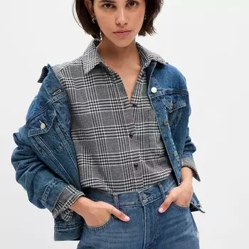 Рубашка свободного покроя из узорчатой фланели Gap, белый