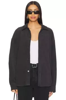 Рубашка свободного покроя из вельвета Wao, черный