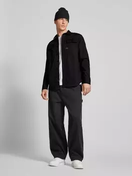 Рубашка свободного покроя из вискозы с воротником-стойкой G-Star Raw, черный