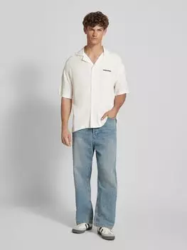 Рубашка свободного покроя из вискозы с вышитыми этикетками Pegador, кремовый