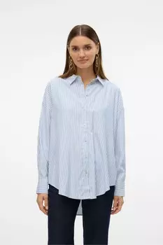 Рубашка свободного покроя на пуговицах Vero Moda, синий