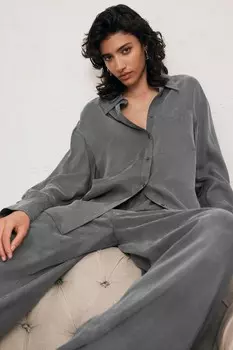 Рубашка свободного покроя с длинными рукавами Mint Velvet, серый