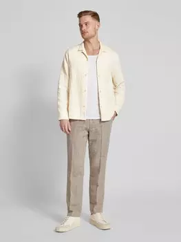 Рубашка свободного покроя с фактурным рисунком, модель «Leisure» ROTHOLZ, песочный