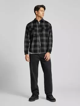 Рубашка свободного покроя с нагрудными карманами, модель «THEO» Jack & Jones, черный