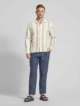 Рубашка свободного покроя с полосатым узором, модель «BLAMANFRED» Jack & Jones Premium, песочный