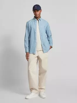Рубашка свободного покроя с вышитым логотипом, модель «CHAMBRAY» Polo Ralph Lauren