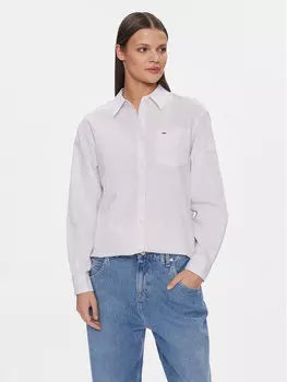 Рубашка свободного покроя Tommy Jeans, фиолетовый