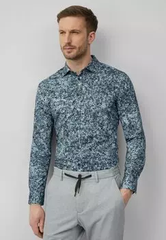 Рубашка TAILORED FIT GEMUSTERTES s.Oliver BLACK LABEL, синий