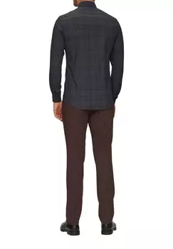 Рубашка TAILORED FIT KARIERTES STRETCH s.Oliver BLACK LABEL, антрацит