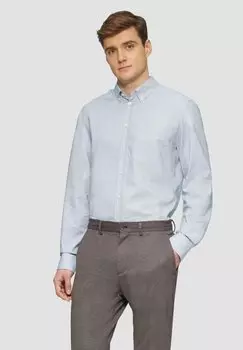 Рубашка TAILORED FIT MIT STRUKTURMUSTER s.Oliver BLACK LABEL, темно-синий