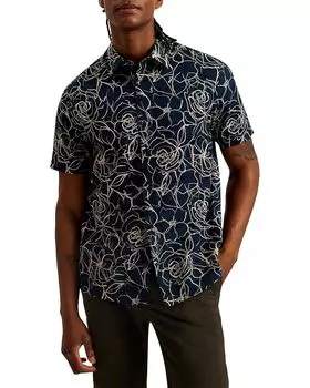 Рубашка Ted Baker Cavu, темно-синий