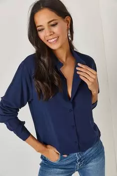 Рубашка - Темно-синяя - Классический крой Olalook, темно-синий