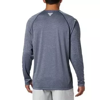 Рубашка Terminal Tackle Heather мужская Columbia, цвет Collegiate Navy Heather/White Logo
