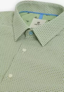Рубашка TEXTURED SHORT SLEEVE- REGULAR FIT Next, зеленый