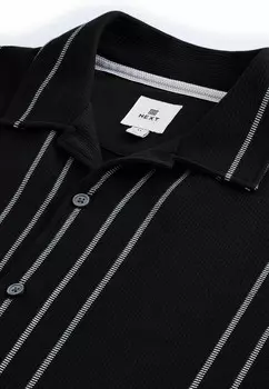 Рубашка TEXTURED SHORT SLEEVE REGULAR FIT Next, черный