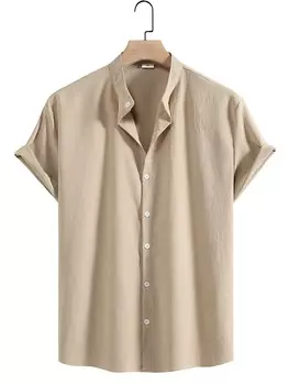 Рубашка текстурированная мужская Manfinity Homme с пуговицах спереди, хаки