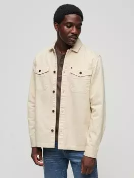 Рубашка The Merchant Store с узором елочка Superdry, овсянка белая
