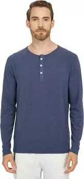 Рубашка The Normal Brand Active Puremeso Long Sleeve Henley, темно-синий