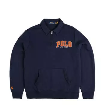 Рубашка the rl fleece logo collared sweatshirt Polo Ralph Lauren, синий