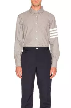 Рубашка Thom Browne 4 Bar Chambray, цвет Medium Grey