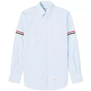 Рубашка Thom Browne Grosgrain Arm Band Solid Poplin, светло-синий
