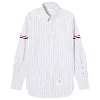 Рубашка Thom Browne Striped Oxford Shirt, цвет Medium Grey