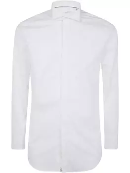 Рубашка Tintoria Mattei с раздвинутым воротником, белый
