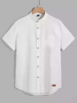 Рубашка тканая мужская Manfinity Homme с карманами, белый