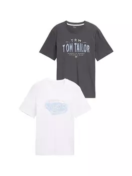 Рубашка TOM TAILOR, цвет Anthracite/White