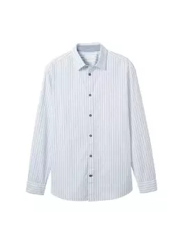 Рубашка Tom Tailor, цвет blue white dobby stripe