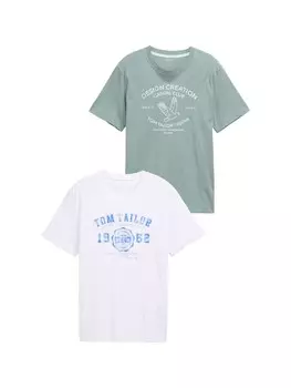 Рубашка TOM TAILOR, цвет Pastel green/White