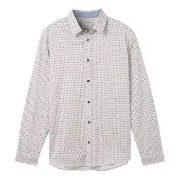 Рубашка Tom Tailor Fitted Printed Stretch, белый