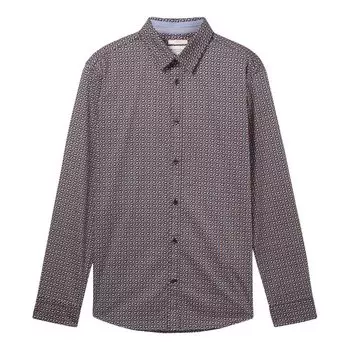 Рубашка Tom Tailor Fitted Printed Stretch, серый