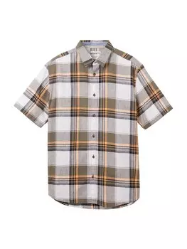 Рубашка TOM TAILOR Regular fit Button Up, цвет Umbra/Dark brown