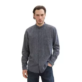 Рубашка Tom Tailor Striped Cotton Linen, серый