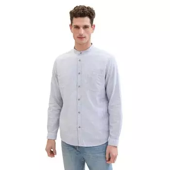 Рубашка Tom Tailor Striped Cotton Linen, синий