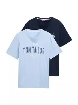 Рубашка TOM TAILOR, темно-синий/светло-синий