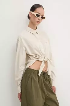 Рубашка Томми Джинс Tommy Jeans, бежевый