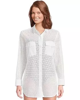 Рубашка Tommy Bahama Eyelet Cove Boyfriend Shirt, белый