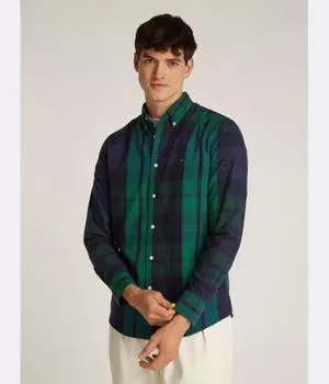 Рубашка Tommy Hilfiger Oxford Regular Fit, зеленый