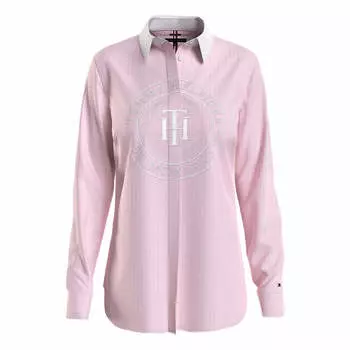 Рубашка Tommy Hilfiger Regular Fit Crest Logo Stripe, розовый
