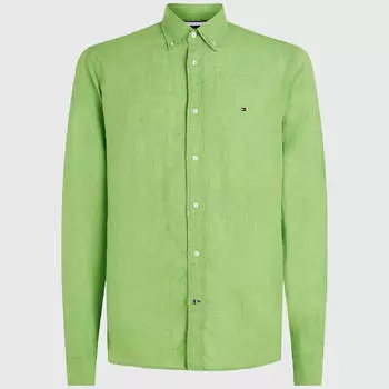 Рубашка Tommy Hilfiger Regular Fit Linen Poplin, ярко-зеленый