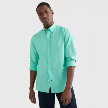 Рубашка Tommy Hilfiger Regular Fit Solid Poplin, светло-зеленый