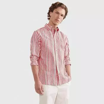 Рубашка Tommy Hilfiger Regular Fit Stripe, темно-красный/белый