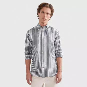 Рубашка Tommy Hilfiger Regular Fit Stripe, темно-серый/белый